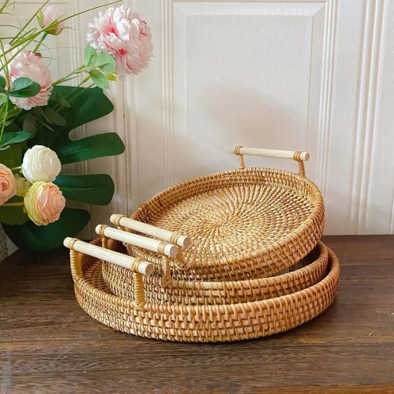 Cesta Redonda Rattan & Bamboo