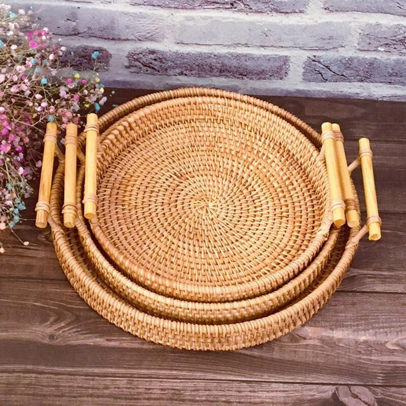 Cesta Redonda Rattan & Bamboo